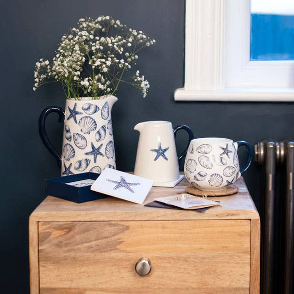 Coastal Charm Ceramic Seashell Mug