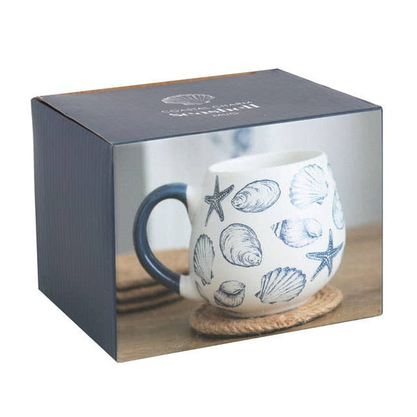 Coastal Charm Ceramic Seashell Mug