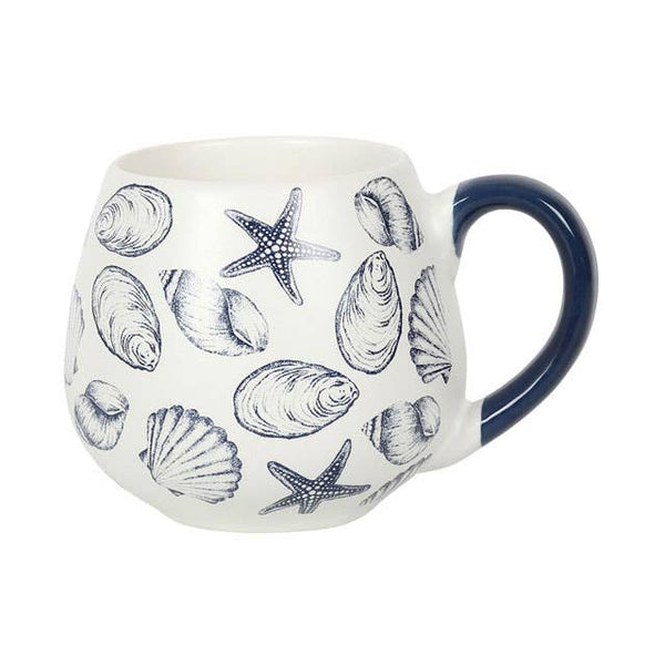 Coastal Charm Ceramic Seashell Mug