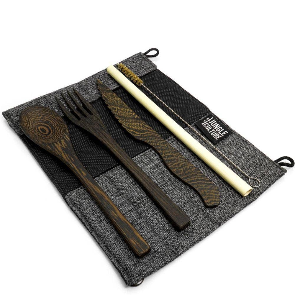 Reusable Eco friendly Cutlery Set - Plastic Free, Wooden
