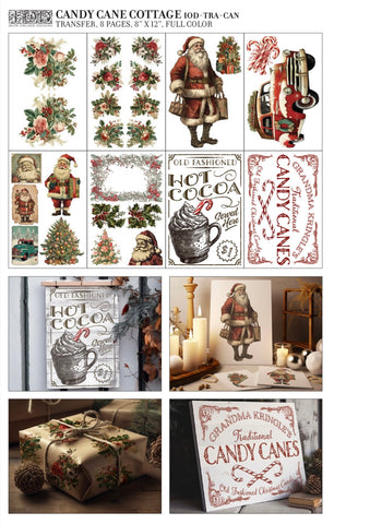 Pre- Iron Orchid Designs Decor Transfer ‘Candy Cane Cottage’