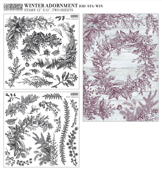 PRE ORDER - Iron Orchid Designs Decor Stamp - Winter Adornment