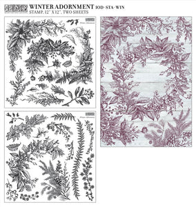 PRE ORDER - Iron Orchid Designs Decor Stamp - Winter Adornment