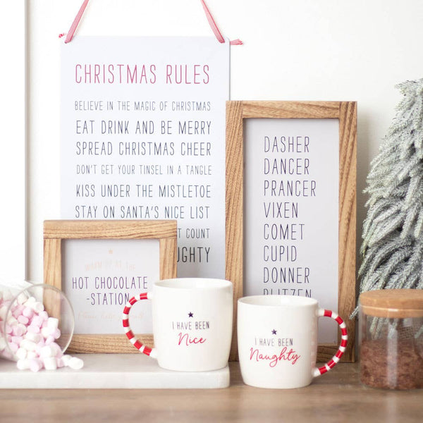 Naughty and Nice Couples Christmas Mug Set