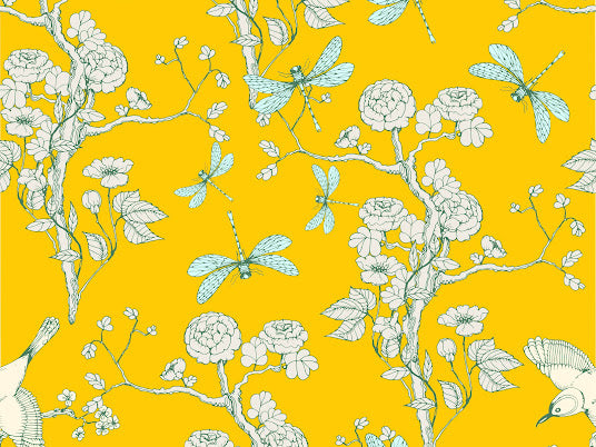 MINT by Michelle - ‘Yellow Chinoiserie’ tissue decoupage paper