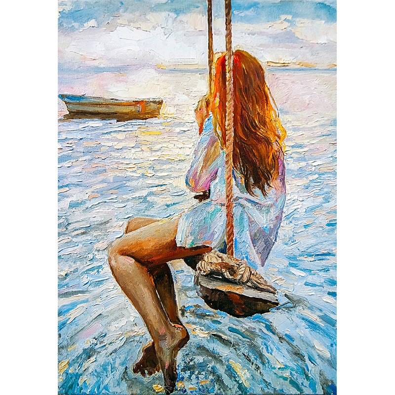 Girl on a swing MINT by Michelle decoupage paper