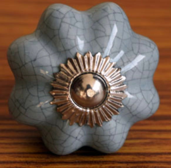 Grey ceramic handmade knob