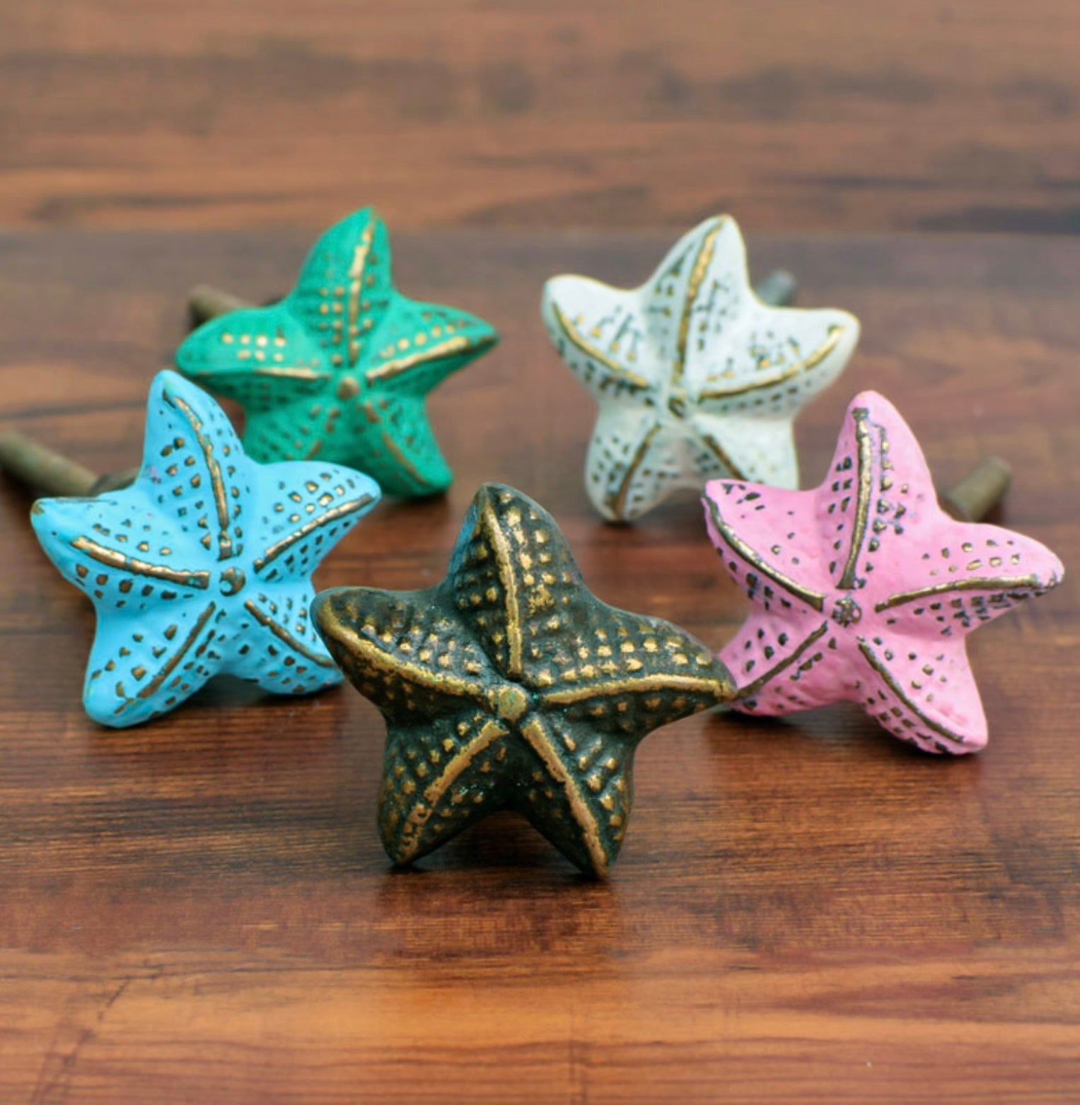 Small Cast Iron Starfish knobs - original colour only