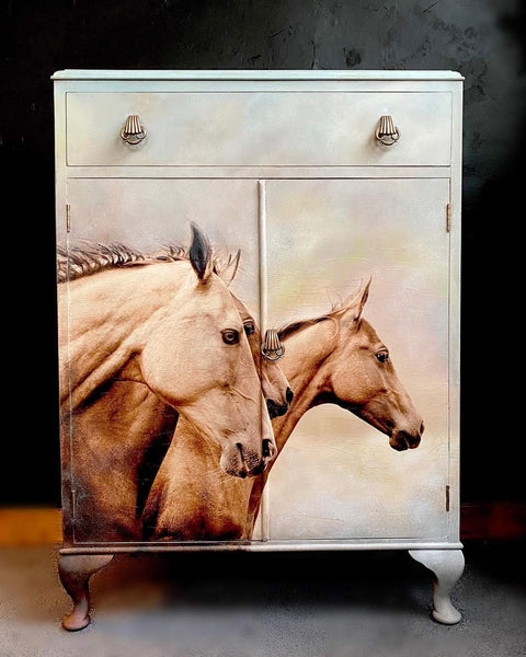 Sepia Horses MINT by Michelle decoupage paper