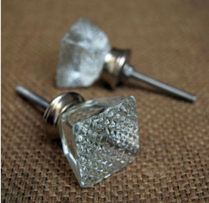 Square Glass Door Knob - Clear