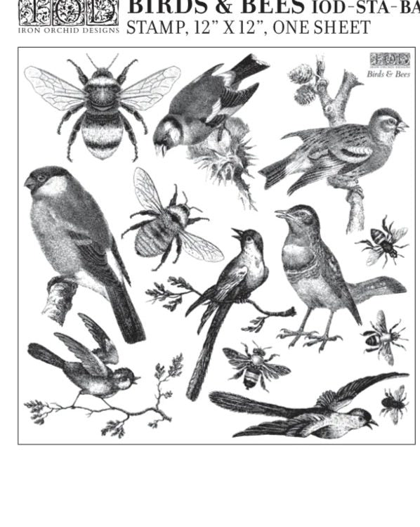 Birds & Bees - IOD Decor Stamp